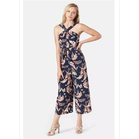 Joie Trinity floral cropped halter jumpsuit size 2